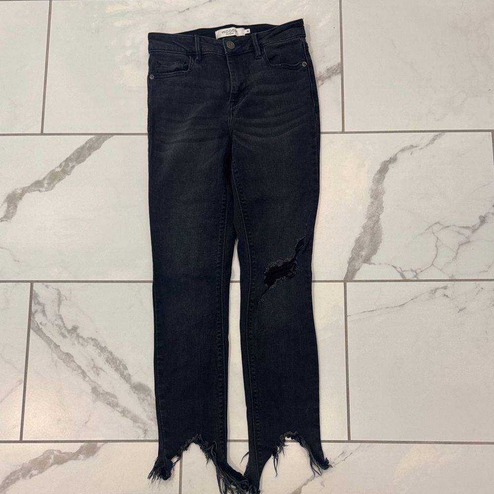 Hidden Distressed Black Women's Jeans